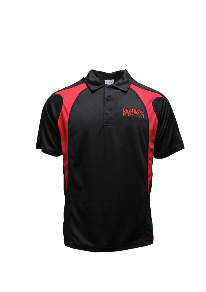 Brandon Intermediate SS Polo Black/Red